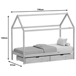 Παιδικό Κρεβάτι Mellin Τ.montessori με 2 Συρτάρια Pakoworld Ξύλο Πεύκου σε Φυσική Απόχρωση 90x190εκ