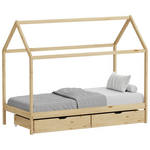 Παιδικό Κρεβάτι Mellin Τ.montessori με 2 Συρτάρια Pakoworld Ξύλο Πεύκου σε Φυσική Απόχρωση 90x190εκ
