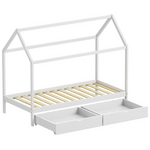 Παιδικό Κρεβάτι Mellin Τ.montessori με 2 Συρτάρια Pakoworld Ξύλο Πεύκου σε Λευκή Απόχρωση 90x190εκ