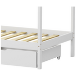 Παιδικό Κρεβάτι Mellin Τ.montessori με 2 Συρτάρια Pakoworld Ξύλο Πεύκου σε Λευκή Απόχρωση 90x190εκ