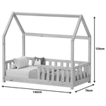 Παιδικό Κρεβάτι Bambie με Κιγκλίδωμα Τ.montessori Pakoworld Ξύλο Πεύκου σε Φυσική Απόχρωση 70x140εκ