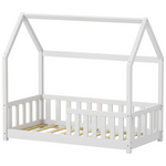 Παιδικό Κρεβάτι Bambie με Κιγκλίδωμα Τ.montessori Pakoworld Ξύλο Πεύκου σε Λευκή Απόχρωση 70x140εκ