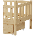 Παιδικό Κρεβάτι Bendina Τ.montessori με Συρτάρι Pakoworld Ξύλο Πεύκου σε Φυσική Απόχρωση 70x140εκ