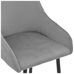 Σκαμπό bar Lithe Pakoworld Μεταλλικό Μαύρο Χρυσό-Βελούδο Γκρι 47x44x98εκ