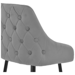 Σκαμπό bar Lithe Pakoworld Μεταλλικό Μαύρο Χρυσό-Βελούδο Γκρι 47x44x98εκ