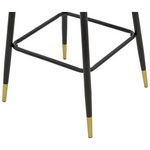 Σκαμπό bar Lithe Pakoworld Μεταλλικό Μαύρο Χρυσό-Βελούδο Γκρι 47x44x98εκ