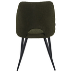 Καρέκλα Renish Pakoworld Μπουκλέ Ύφασμα σε Λαδί Απόχρωση με Μαύρα Μεταλλικά Πόδια 61x47x91.5εκ