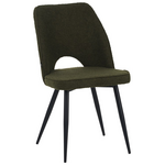 Καρέκλα Renish Pakoworld Μπουκλέ Ύφασμα σε Λαδί Απόχρωση με Μαύρα Μεταλλικά Πόδια 61x47x91.5εκ