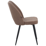 Καρέκλα Renish Pakoworld Μπουκλέ Ύφασμα σε Cappuccino Απόχρωση με Μαύρα Μεταλλικά Πόδια 61x47x91.5εκ