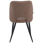 Καρέκλα Renish Pakoworld Μπουκλέ Ύφασμα σε Cappuccino Απόχρωση με Μαύρα Μεταλλικά Πόδια 61x47x91.5εκ