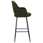 Σκαμπό Μπαρ Renish Pakoworld Μπουκλέ Ύφασμα σε Λαδί Απόχρωση με Μαύρα Μεταλλικά Πόδια 51x57x114εκ