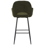 Σκαμπό Μπαρ Renish Pakoworld Μπουκλέ Ύφασμα σε Λαδί Απόχρωση με Μαύρα Μεταλλικά Πόδια 51x57x114εκ