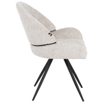 Καρέκλα Περιστρεφόμενη Morea Pakoworld Μπουκλέ Ύφασμα σε Μπεζ Απόχρωση με Μαύρα Μεταλλικά Πόδια 68x66x82.5εκ