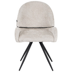 Καρέκλα Περιστρεφόμενη Morea Pakoworld Μπουκλέ Ύφασμα σε Μπεζ Απόχρωση με Μαύρα Μεταλλικά Πόδια 68x66x82.5εκ