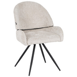 Καρέκλα Περιστρεφόμενη Morea Pakoworld Μπουκλέ Ύφασμα σε Μπεζ Απόχρωση με Μαύρα Μεταλλικά Πόδια 68x66x82.5εκ