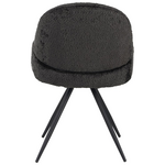 Καρέκλα Περιστρεφόμενη Morea Pakoworld Μπουκλέ Ύφασμα σε Μαύρη Απόχρωση με Μαύρα Μεταλλικά Πόδια 68x66x82.5εκ