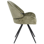 Καρέκλα Περιστρεφόμενη Morea Pakoworld Μπουκλέ Ύφασμα σε Μέντα Απόχρωση με Μαύρα Μεταλλικά Πόδια 68x66x82.5εκ