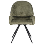 Καρέκλα Περιστρεφόμενη Morea Pakoworld Μπουκλέ Ύφασμα σε Μέντα Απόχρωση με Μαύρα Μεταλλικά Πόδια 68x66x82.5εκ