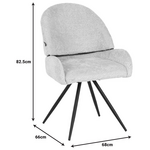 Καρέκλα Περιστρεφόμενη Morea Pakoworld Μπουκλέ Ύφασμα σε Μέντα Απόχρωση με Μαύρα Μεταλλικά Πόδια 68x66x82.5εκ