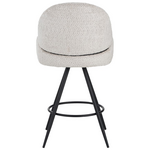 Σκαμπο Μπαρ Περιστρεφόμενο Morea Pakoworld Μπουκλέ Ύφασμα σε Μπεζ Απόχρωση με Μαύρα Μεταλλικά Πόδια 68x66x82.5εκ