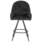 Σκαμπο Μπαρ Περιστρεφόμενο Morea Pakoworld Μπουκλέ Ύφασμα σε Μαύρη Απόχρωση με Μαύρα Μεταλλικά Πόδια 68x66x82.5εκ