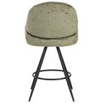 Σκαμπο Μπαρ Περιστρεφόμενο Morea Pakoworld Μπουκλέ Ύφασμα σε Μέντα Απόχρωση με Μαύρα Μεταλλικά Πόδια 68x66x82.5εκ