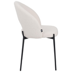 Καρέκλα Masebo Pakoworld Μπουκλέ Ύφασμα σε Λευκή Απόχρωση με Μαύρα Μεταλλικά Πόδια 68x66x82.5εκ