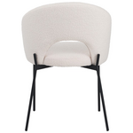 Καρέκλα Masebo Pakoworld Μπουκλέ Ύφασμα σε Λευκή Απόχρωση με Μαύρα Μεταλλικά Πόδια 68x66x82.5εκ