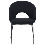 Καρέκλα Masebo Pakoworld Μπουκλέ Ύφασμα σε Μαύρη Απόχρωση με Μαύρα Μεταλλικά Πόδια 68x66x82.5εκ