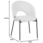 Καρέκλα Masebo Pakoworld Μπουκλέ Ύφασμα σε Μαύρη Απόχρωση με Μαύρα Μεταλλικά Πόδια 68x66x82.5εκ