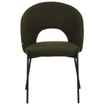 Καρέκλα Masebo Pakoworld Μπουκλέ Ύφασμα σε Λαδί Απόχρωση με Μαύρα Μεταλλικά Πόδια 68x66x82.5εκ