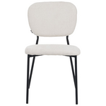 Καρέκλα Cathair Pakoworld Μπουκλέ Ύφασμα σε Μπεζ Απόχρωση με Μαύρα Μεταλλικά Πόδια 68x66x82.5εκ