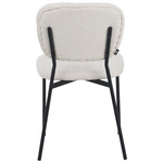 Καρέκλα Cathair Pakoworld Μπουκλέ Ύφασμα σε Μπεζ Απόχρωση με Μαύρα Μεταλλικά Πόδια 68x66x82.5εκ