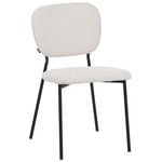 Καρέκλα Cathair Pakoworld Μπουκλέ Ύφασμα σε Μπεζ Απόχρωση με Μαύρα Μεταλλικά Πόδια 68x66x82.5εκ