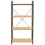 Ραφιέρα Επιδαπέδια Depo Pakoworld Μέταλλο Μαύρο-mdf σε oak Απόχρωση 60x40x120εκ