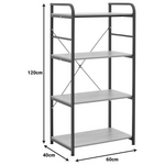 Ραφιέρα Επιδαπέδια Depo Pakoworld Μέταλλο Μαύρο-mdf σε oak Απόχρωση 60x40x120εκ