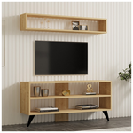 Σύνθετο Σαλονιού Prestige Pakoworld σε oak Απόχρωση 120x29,6x50εκ
