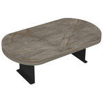 Βοηθητικό Τραπεζάκι Linea Pakoworld σε Ανθρακί όψη Μαρμάρου  με Μαύρα Μεταλλικά Πόδια 20x35x10εκ