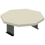 Βοηθητικό Τραπεζάκι Linea Pakoworld σε Απόχρωση Κρέμα με Μαύρα Μεταλλικά Πόδια Φ34x10εκ