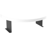 Βοηθητικό Τραπεζάκι Linea Pakoworld σε Λευκή Απόχρωση με Μαύρα Μεταλλικά Πόδια Φ35,5x5εκ