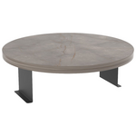 Βοηθητικό Τραπεζάκι Linea Pakoworld σε Ανθρακί με Μαύρα Μεταλλικά Πόδια Φ35,5x5εκ