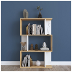 Βιβλιοθήκη Kadu Pakoworld σε oak-Λευκή Απόχρωση  72x22x108εκ