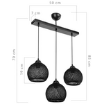 Φωτιστικό Οροφής Τρίφωτο pwl-0973 ii Pakoworld ε27 Μαύρο 50x18x85εκ