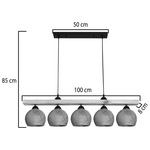 Φωτιστικό Οροφής Πεντάφωτο Salote Pakoworld ε27 σε Καφέ-Φυσική Απόχρωση 100x18x24εκ