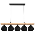 Φωτιστικό Οροφής Πεντάφωτο Salote Pakoworld ε27 σε Καφέ-Μαύρη Απόχρωση 100x18x24εκ