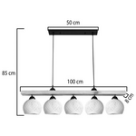 Φωτιστικό Οροφής Πεντάφωτο Salote Pakoworld ε27 σε Καφέ-Κρέμα Απόχρωση 100x18x24εκ