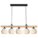 Φωτιστικό Οροφής Πεντάφωτο Salote Pakoworld ε27 σε Καφέ-Κρέμα Απόχρωση 100x18x24εκ