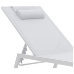 Ξαπλώστρα Kiara Pakoworld Αλουμίνιο Λευκό-Textilene Μπεζ