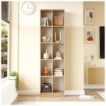 Βιβλιοθήκη Oteca 10θέσεων Pakoworld σε Φυσική Απόχρωση 51.1x25.4x180εκ