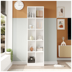 Βιβλιοθήκη Oteca 10θέσεων Pakoworld σε Λευκή Απόχρωση 51.1x25.4x180εκ